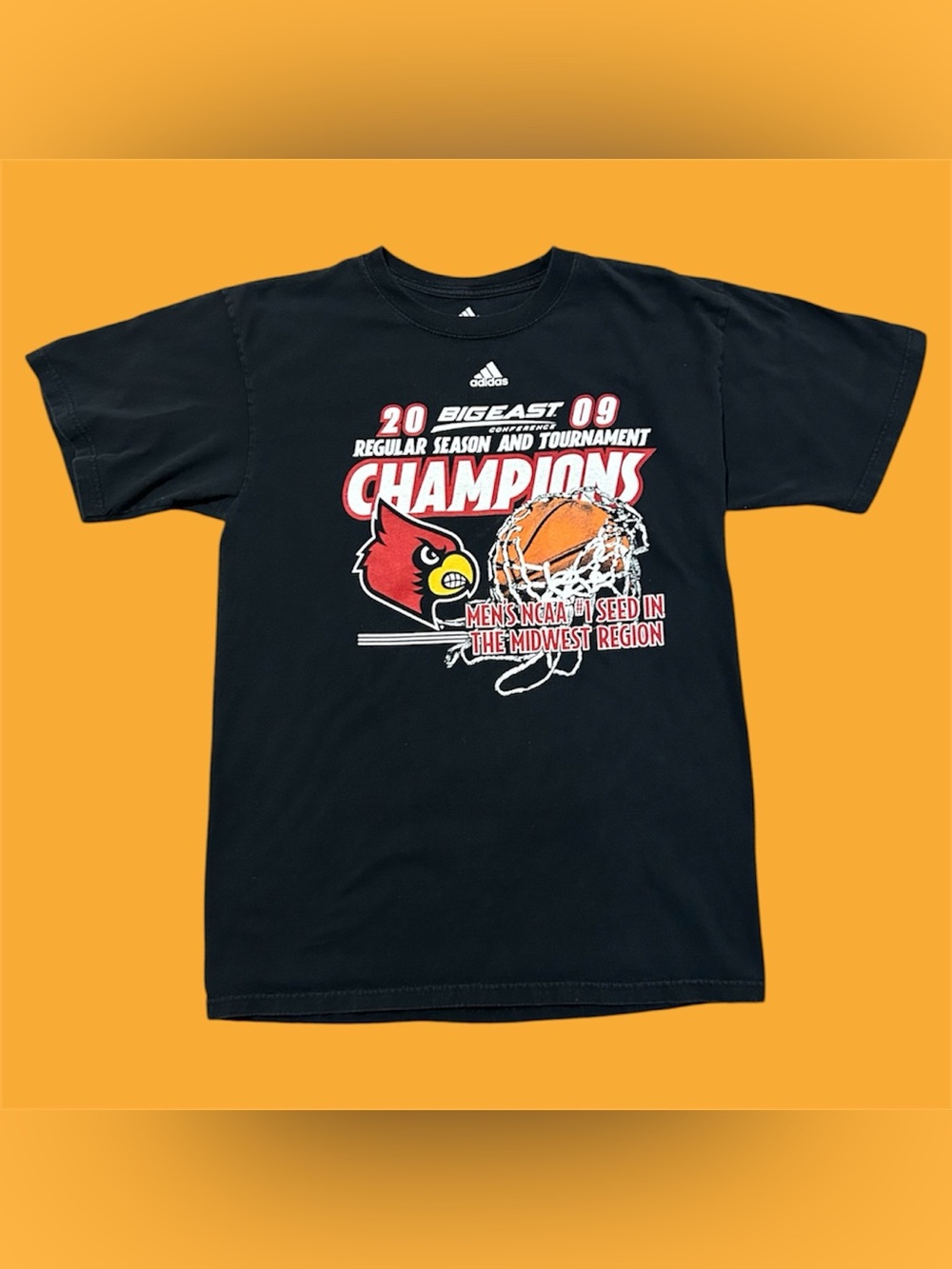 Vintage Adidas Louisville Cardinals 2009 Big East Champions Graphic Tee